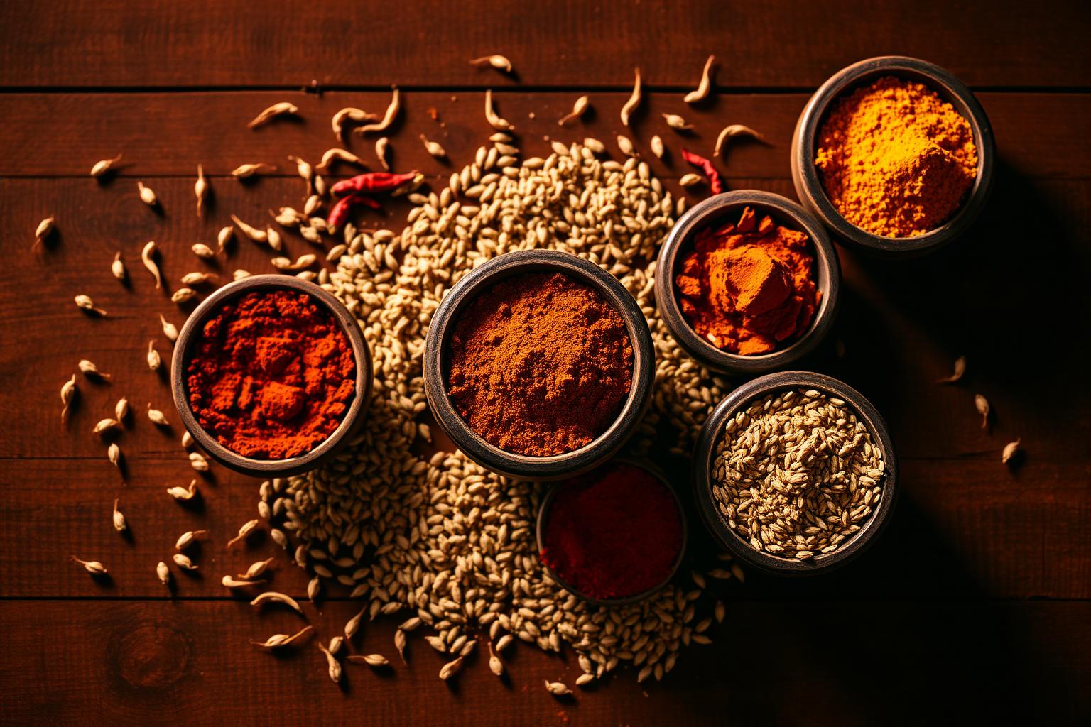 Indian spices and grains